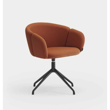 ADD PU BLACK otočná židle s područkami