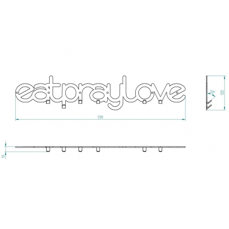 EAT PRAY LOVE vešiak